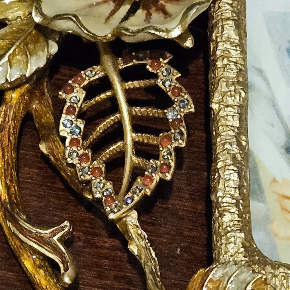 RARE EXQUISITE JAY STRONGWATER GOLD BEE WILD FLOWER FLORAL ENAMEL CRYSTAL FRAME